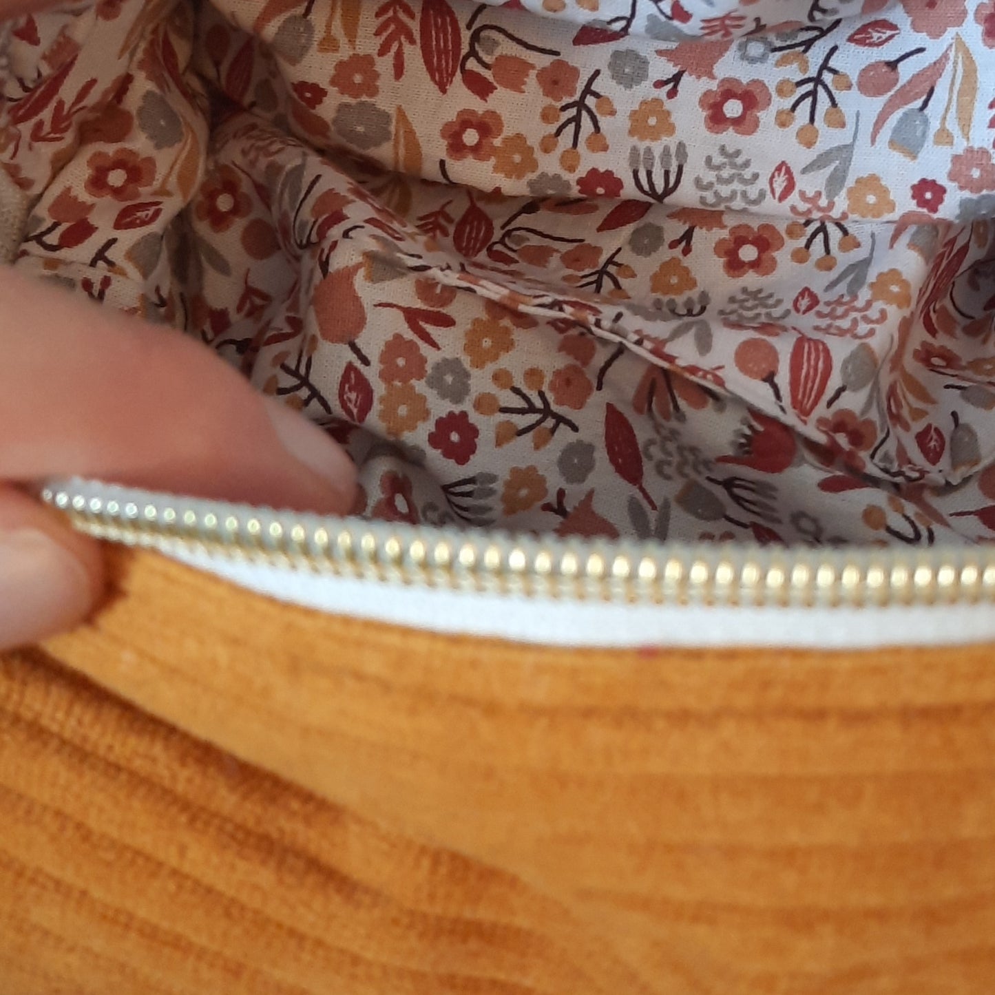 Pochette plate Velours Côtelé Moutarde