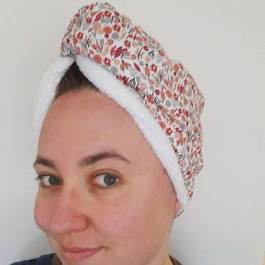 Serviette/turban cheveux en éponge bambou